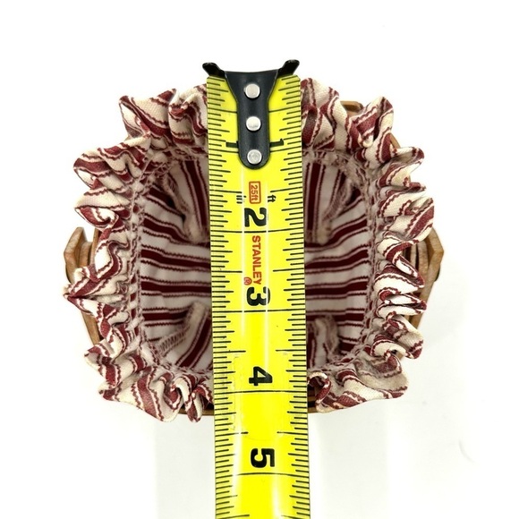 Vtg Longaberger Sweetheart Sentiments Basket 1995 Red Ticking Stripe Liner - Picture 12 of 14